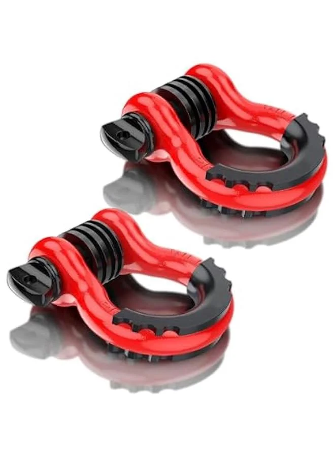 HOOKOR 3/4 D-Ring Shackle Set Heavy Duty Off Road Recovery Hardware with Isolators and Washers (2 Pack, 7/8 Pin) gzngu