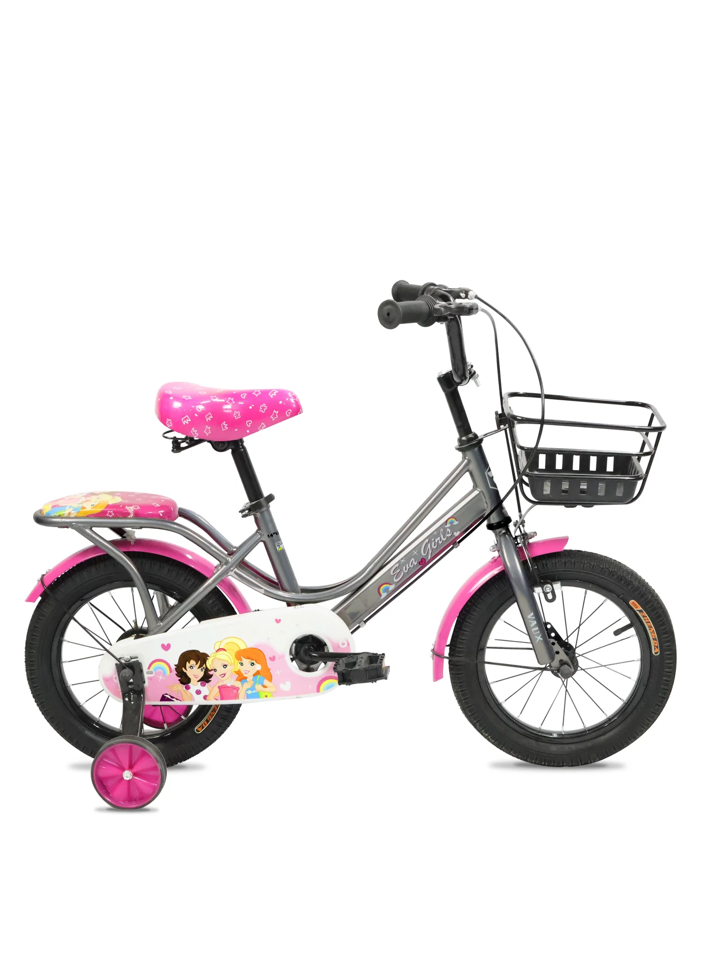 Vaux Road Bike for Kids with Adjustable Seat and Rigid Suspension (Silver, 40.6 cm Wheel) sv5ry