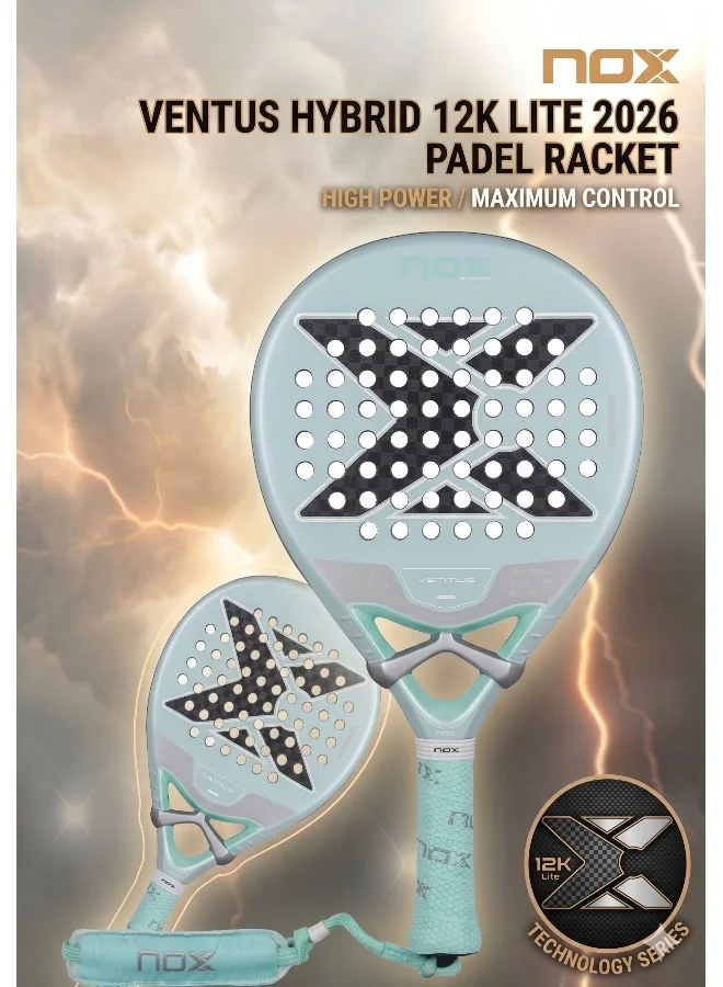 Ventus Hybrid 12K Lite Padel Racket Premium Carbon Fiber Lightweight Control Racket (360g) ofqg7
