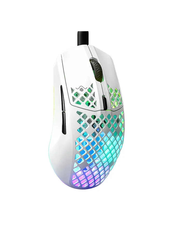 Ultra-Lightweight Wired Gaming Mouse with High-Precision Optical Sensor and Water-Resistant Design (White, 1 Unit) addq4
