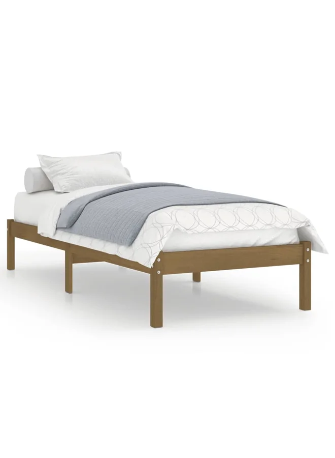 VidaXL Bed Frame Solid Wood Honey Brown (90x200 cm) Single Size Platform Base cflev