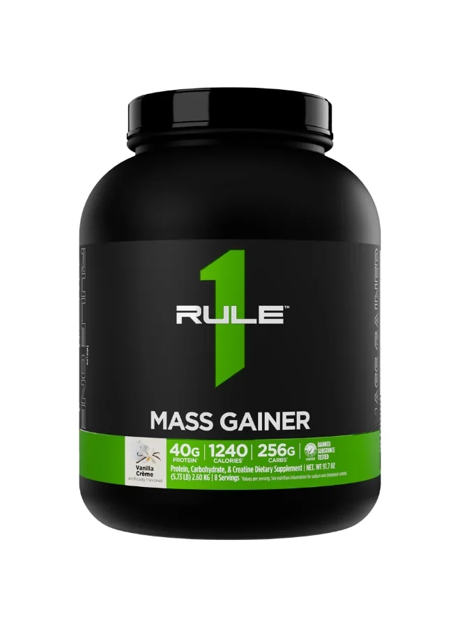 Rule 1 Mass Gainer Protein Powder Premium High-Calorie Formula (Vanilla Cr¨¨me, 8 Servings) wcbj7