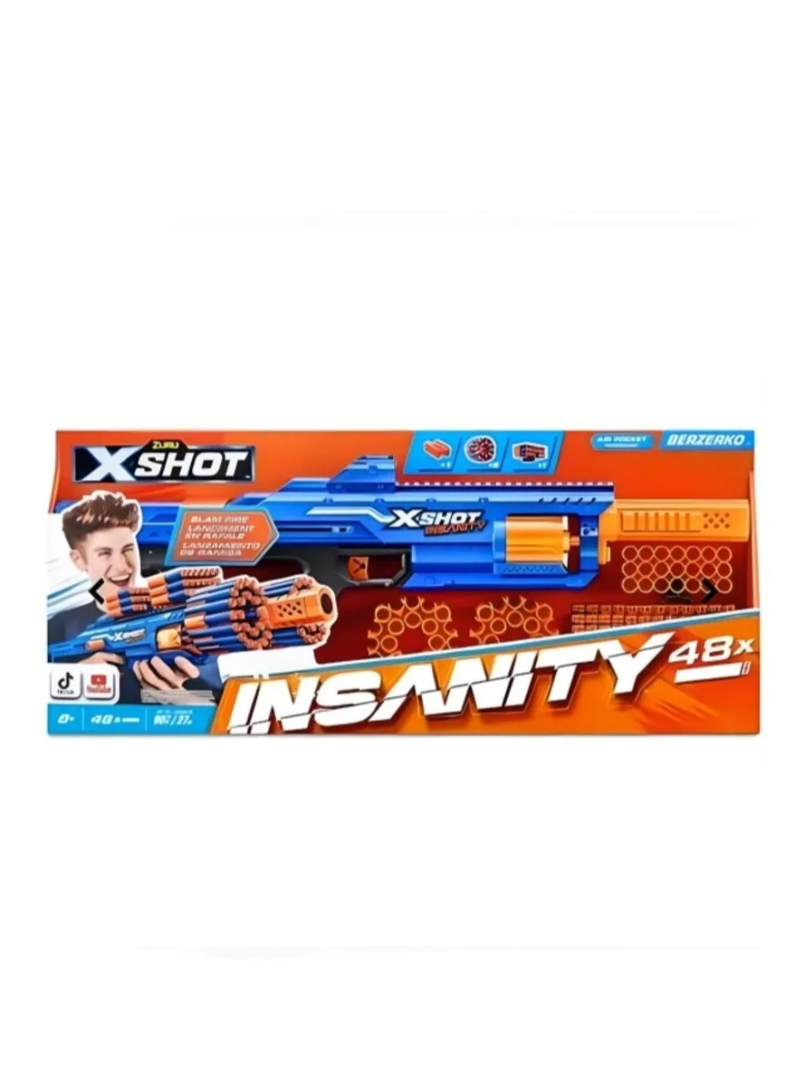 Insanity Berzerko Foam Dart Blaster High-Capacity Toy for Kids (Blue and Orange, 1 Unit) f8s66