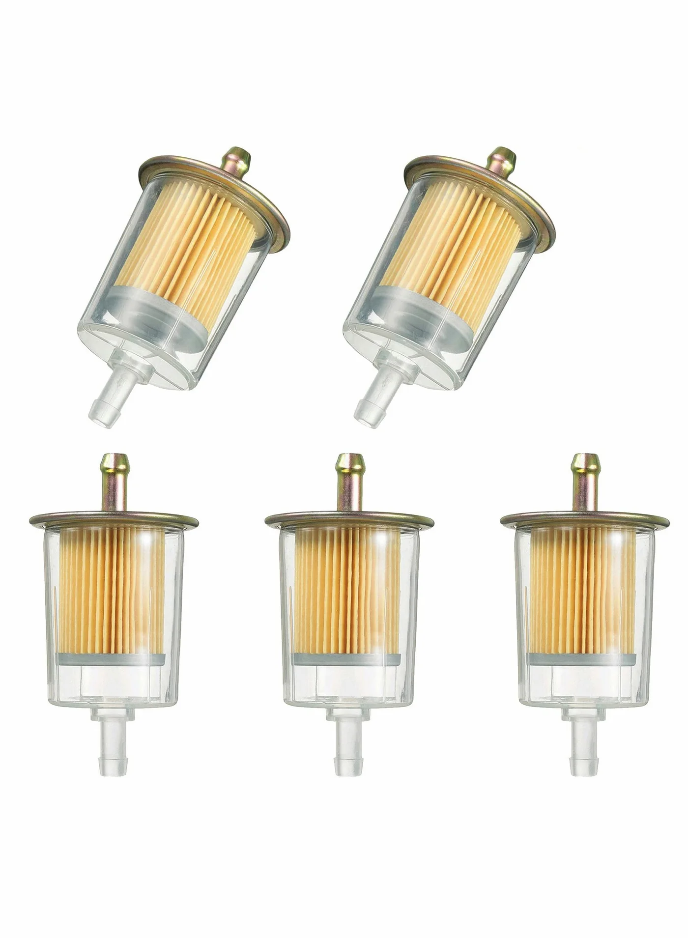 Barakah Universal Inline Fuel Filter 3/8 Inch for Industrial Tractors Cars Motorcycles Gas Engines (5 Pack) ulrha