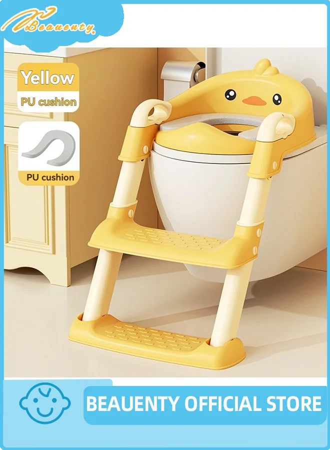 Beauenty Toilet Potty Training Seat with Step Stool Ladder, Non-Slip Adjustable Potty Chair for Toddlers (Blue, 60 cm) jwvsh