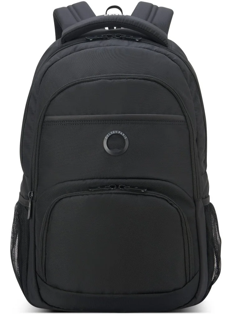 DELSEY Paris Aviator Laptop Backpack (15.6-Inch) Premium Polyester Travel Bag with Dual Compartments (Black) yldx4