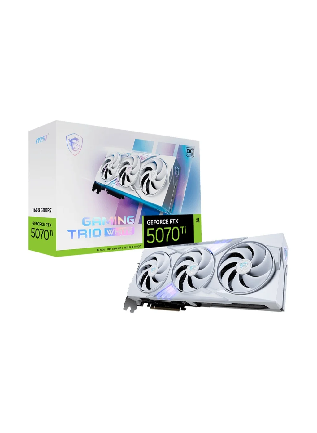 Premium Gaming Graphics Card 16GB GDDR7 Blackwell Architecture High-Performance GPU (White, 16GB) dlu1p
