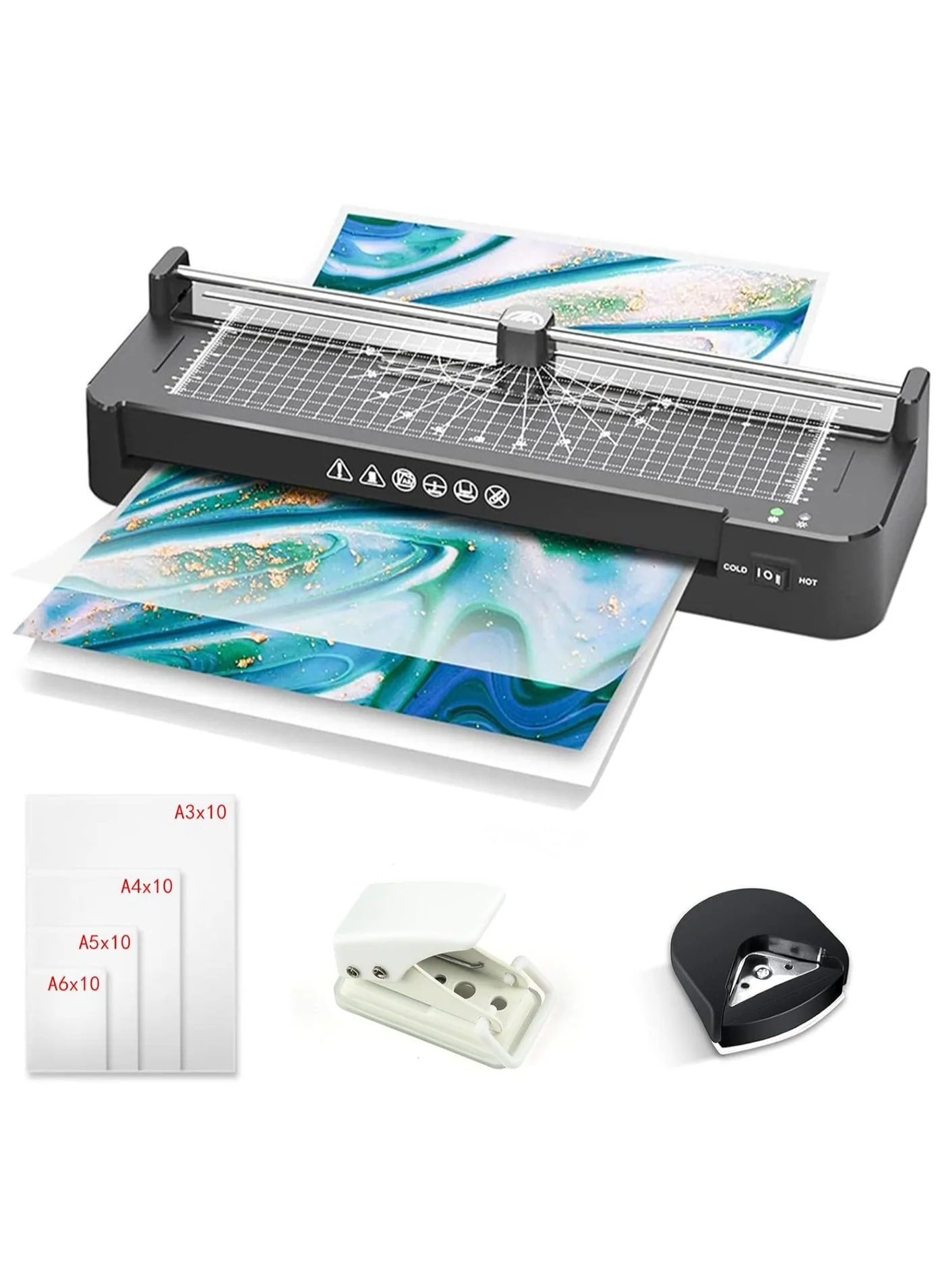 Premium A3 Thermal Laminator Machine 5-in-1 Kit with Paper Trimmer and Corner Rounder (33 cm Width) sqybt