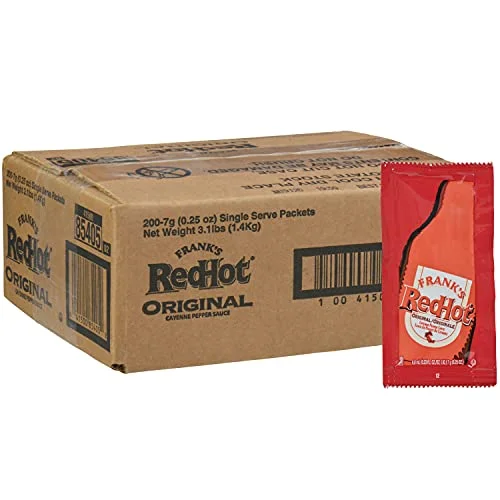 FRANK'S RedHot Original Cayenne Pepper Sauce Single-Serve Packets (200 Count, 7g Each) sztb6