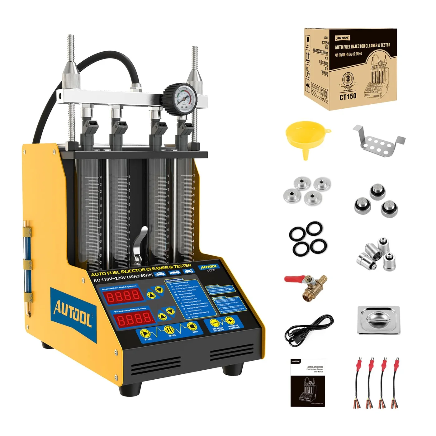 Autool Ultrasonic Fuel Injector Cleaner and Tester Machine for Automotive and Motorcycle Engines (Professional Grade, 1 Unit) ojci6