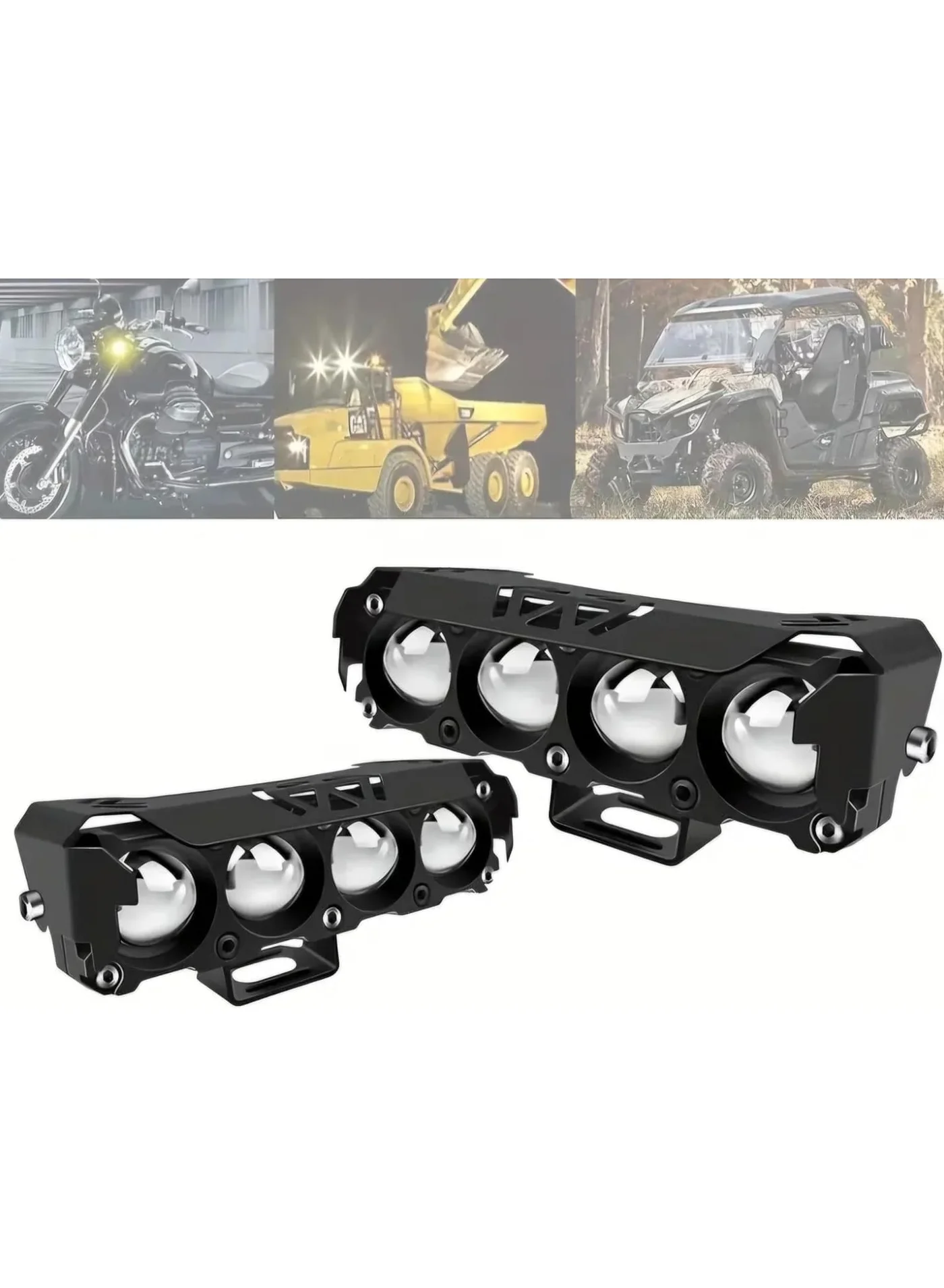 SHEZA STAR Universal LED Driving Lights 120W Dual-Color White and Yellow Fog Pods for Motorcycles and Cars (120W) ywfw5