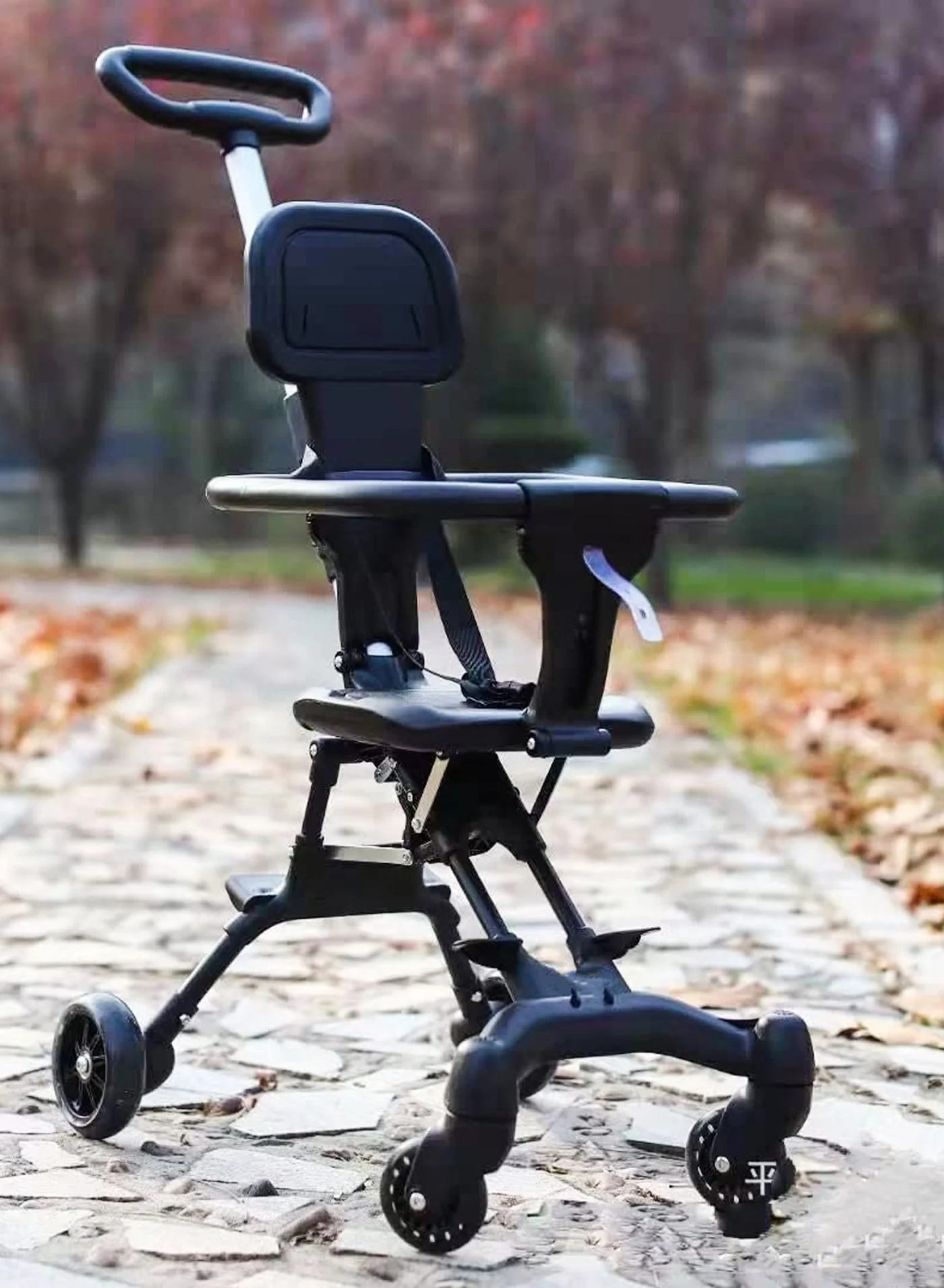 DBLEW Lightweight Compact Travel Stroller with Adjustable Handle and Backrest for Airplane and Car Storage (Toddler, Black) jgatv