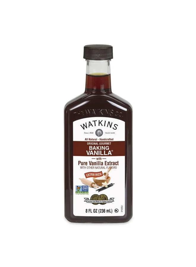 Watkins All Natural Gourmet Baking Vanilla Extract Premium Culinary Flavoring (236 mL) lxnxc