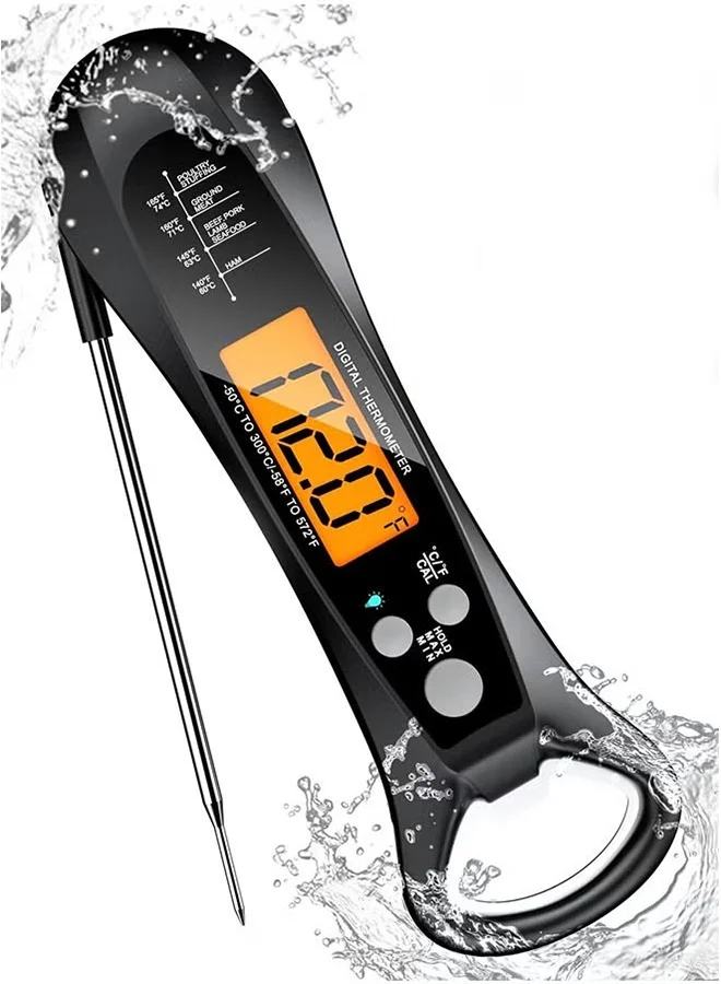 General Digital Instant Read Meat Thermometer Waterproof Food Probe for BBQ Grill Cooking (1 Piece) 2eoom