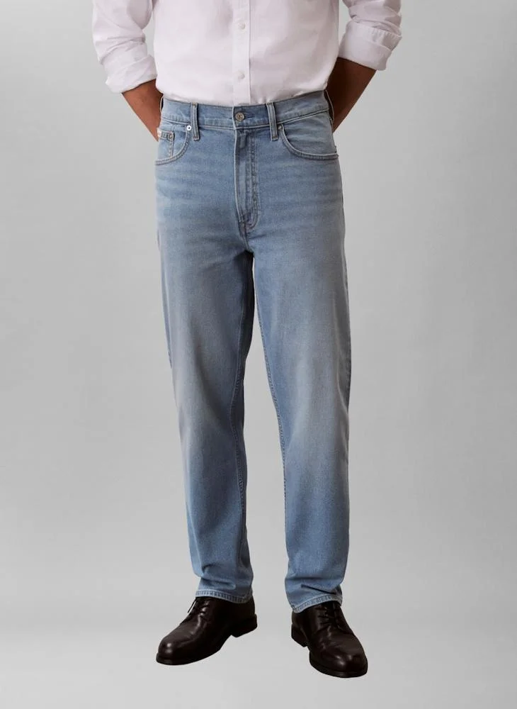 Premium 90s Tapered Jeans Classic Fit High-Waist Denim Trousers for Women (Blue, 30 inch) 63drk