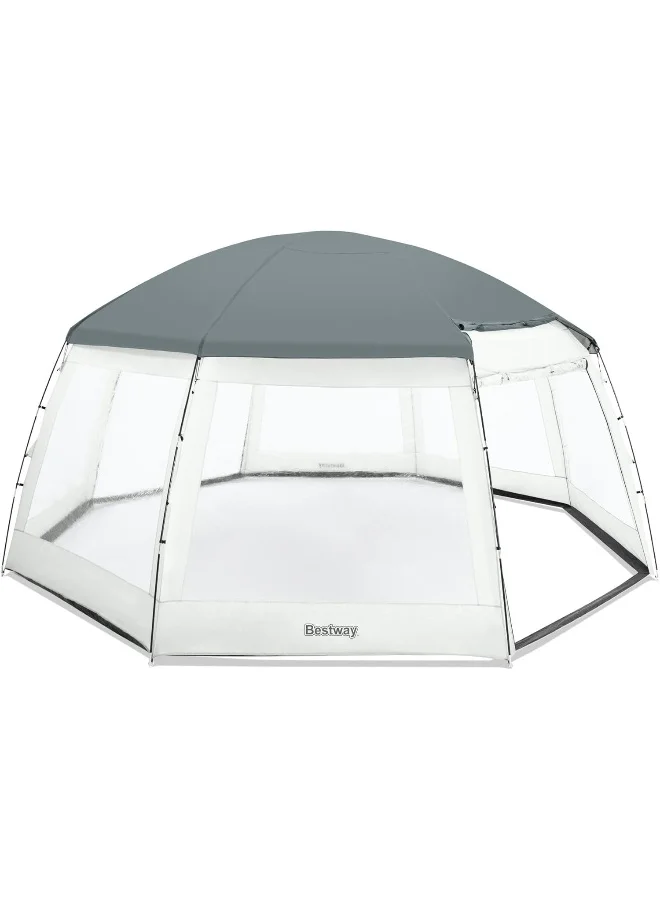 Premium Round Pool Dome Enclosure Weather-Resistant Cover for Swimming Pools (Polyester, 600 x 600 x 295 cm) baj89