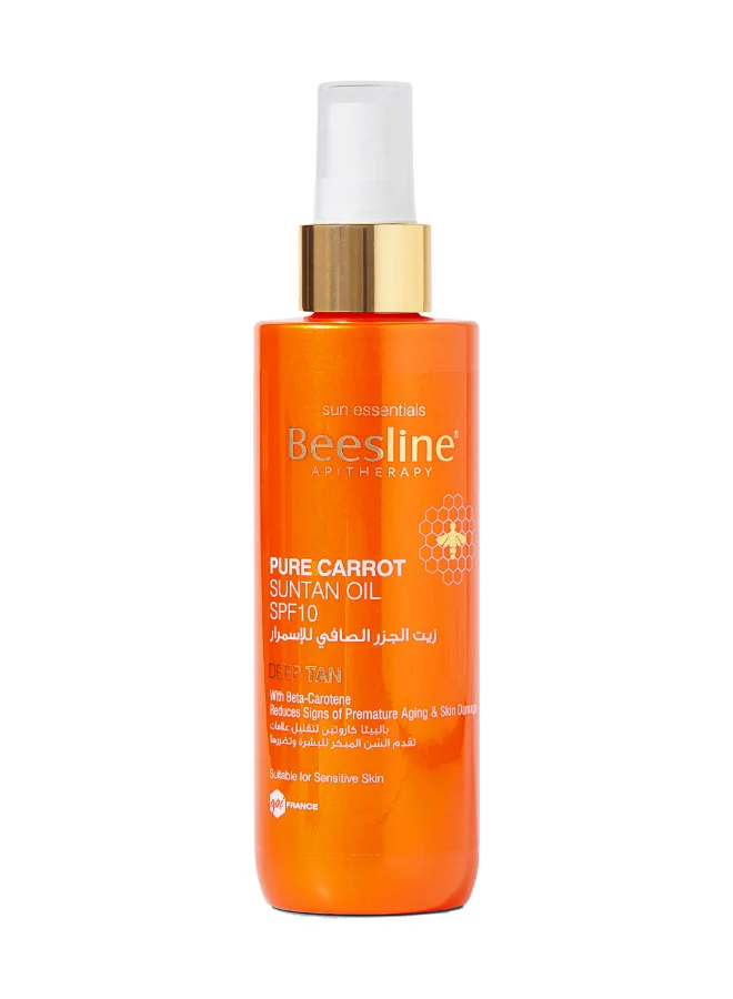 Beesline Pure Carrot Suntan Oil SPF 10 Premium Sun Protection for All Skin Types (200 mL) 4p0n4