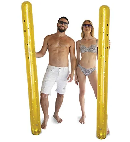 POZA Inflatable Jumbo Pool Noodles with Sparkle Confetti (2 Pack, 188 cm) Premium Floating Water Loungers for Swimming Pool Beach and Lake ccdt3