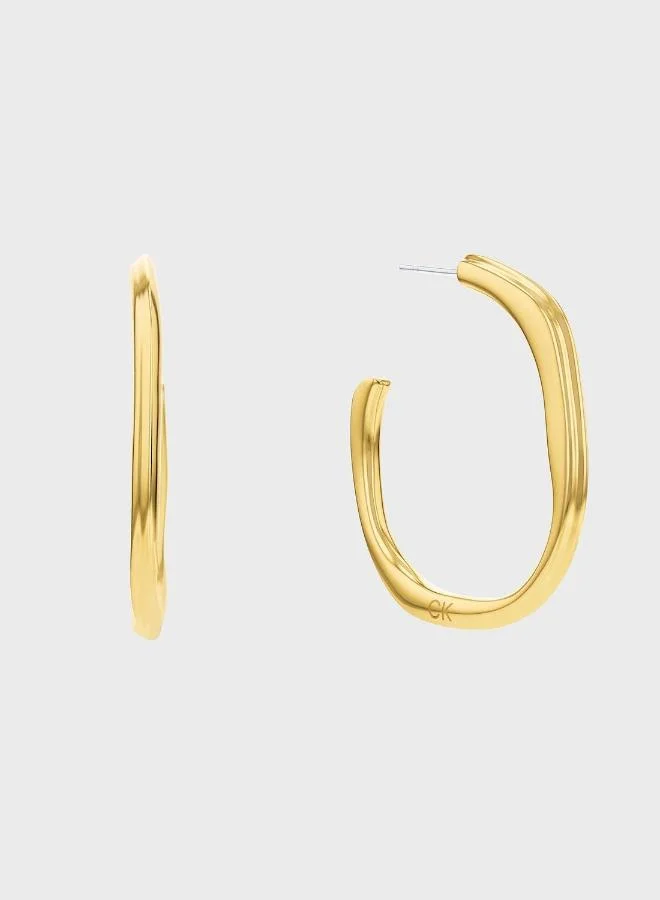 Premium Elemental Hoop Earrings in Yellow Gold Finish (One Size) j3j2t