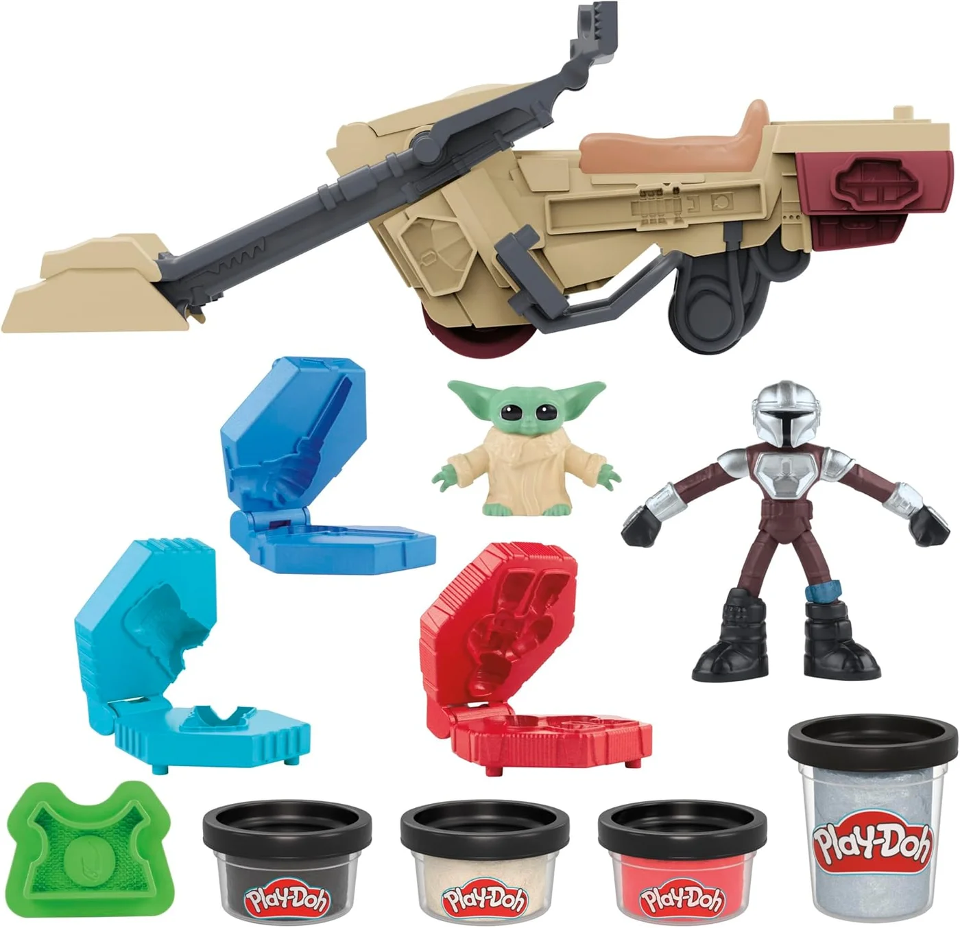 Sci-Fi Space Adventure Speeder Playset with Character Figures (Premium Plastic, Kids) bl2fa