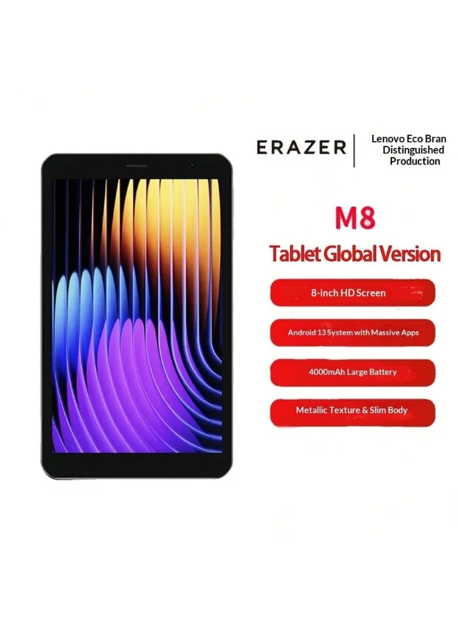 Premium 8-inch Android Tablet 4GB RAM 64GB Storage WiFi Portable Device (Silver, 8-inch) sybul