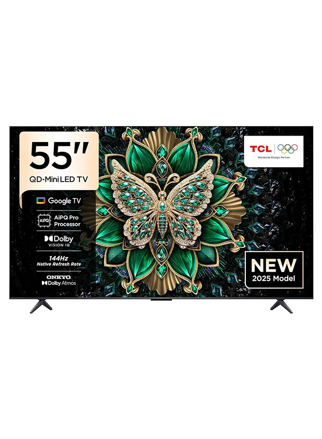 Premium 55 Inch 4K QD-Mini LED Smart TV, 144Hz Refresh Rate, HDR 10+, Dolby Atmos, Gaming Display (Black, 55 Inch) ds1cr