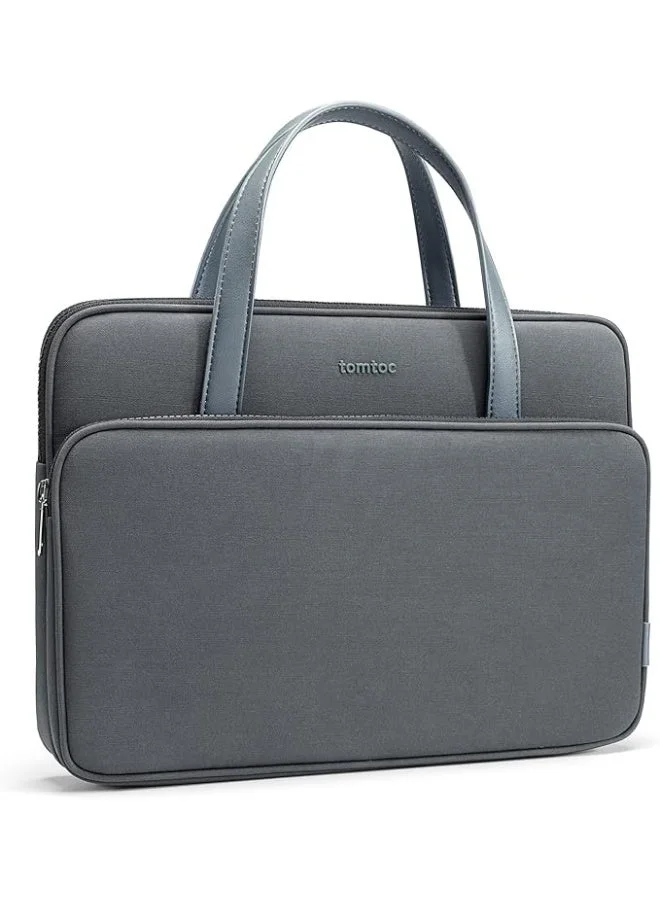 Premium Slim Laptop Briefcase Water-Resistant Protective Sleeve with Shoulder Strap for 13.5-14 Inch Devices (Grey, 14 Inch) wvjk7