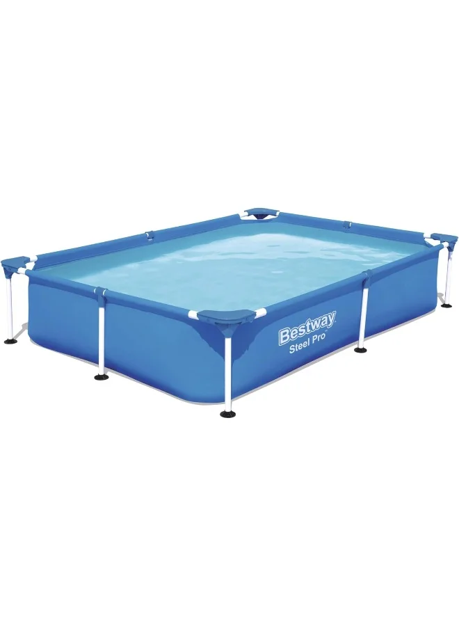 Premium Rectangular Above Ground Swimming Pool Durable PVC Frame (221 x 150 x 43 cm) sj1hj
