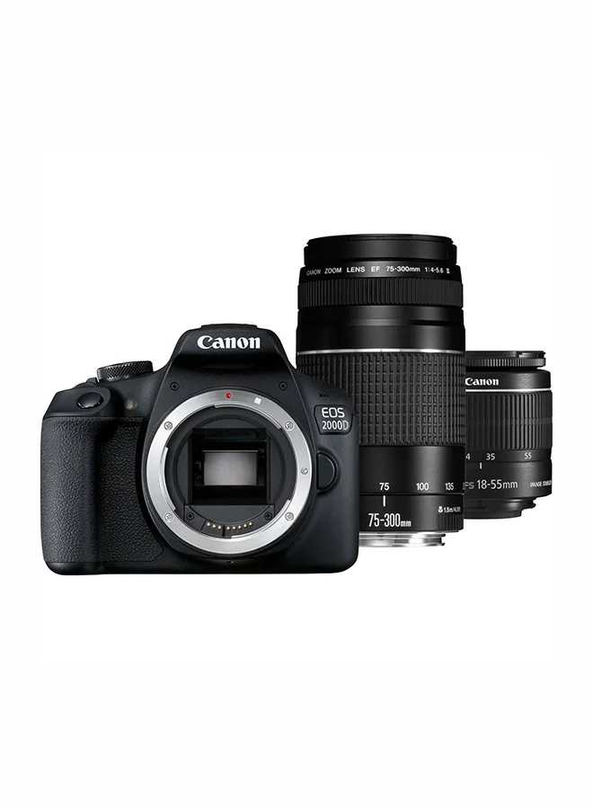 Premium DSLR Camera Bundle 24.1MP with 18-55mm and 75-300mm Lenses, Built-In Wi-Fi and NFC for Professional Photography z0r09