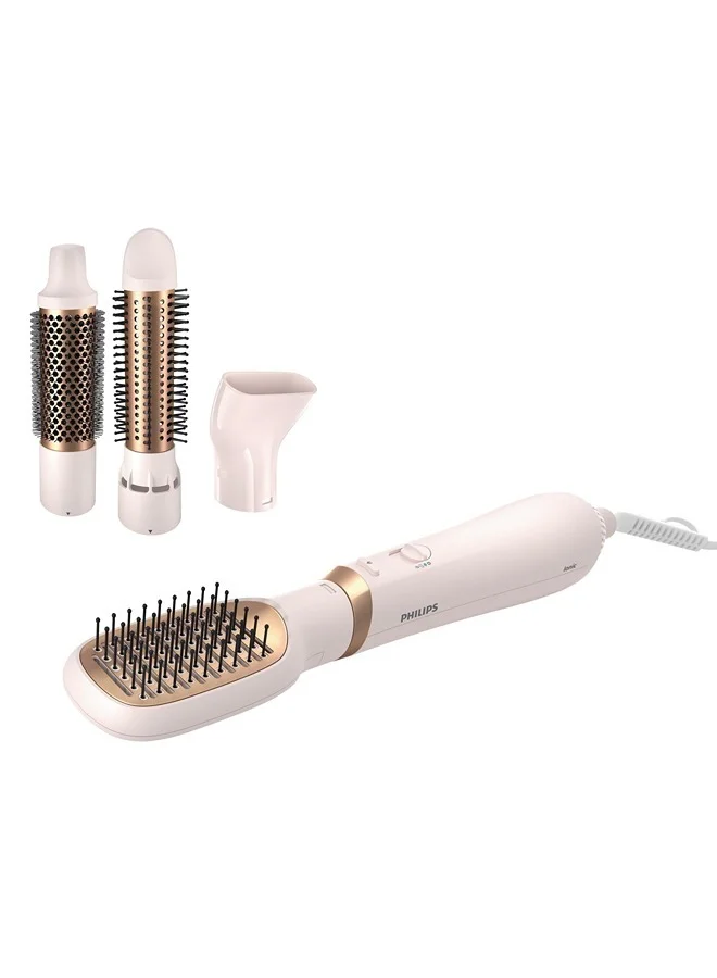 Professional 2-in-1 Hair Dryer and Volumizing Styler with 3 Heat Settings (Pink, 800W) rzypd