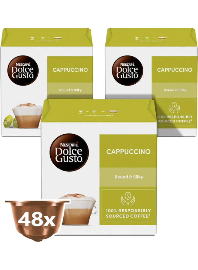 Nescafe Cappuccino Coffee Capsules Premium Roast (Pack of 3, 1677.6g) hvidv