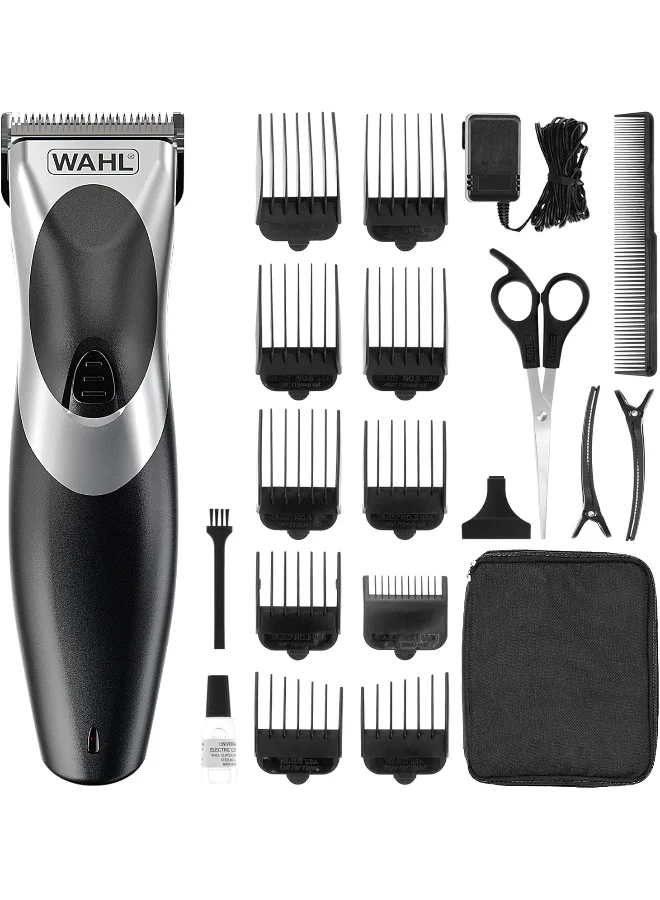 Professional Cordless Hair Clipper Grooming Kit for Men, Rechargeable Washable Head Shaver and Hair Trimmer (Silver, 1 Piece) kdud5