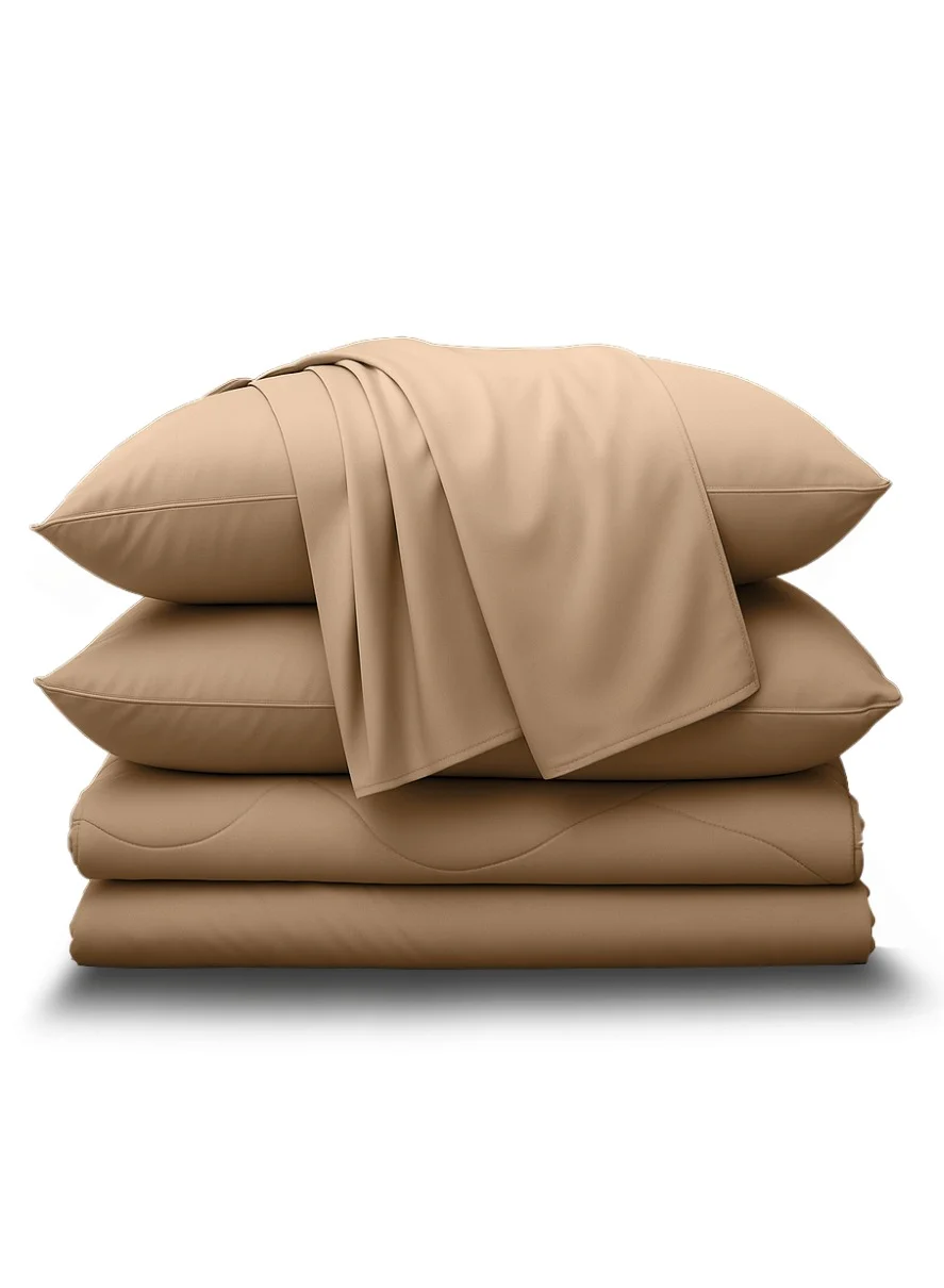 Neyam Cooling Bedding Set Premium Nylon Breathable Quilt with 2 Pillowcases and Bed Cover (4-Piece Set) c79lv