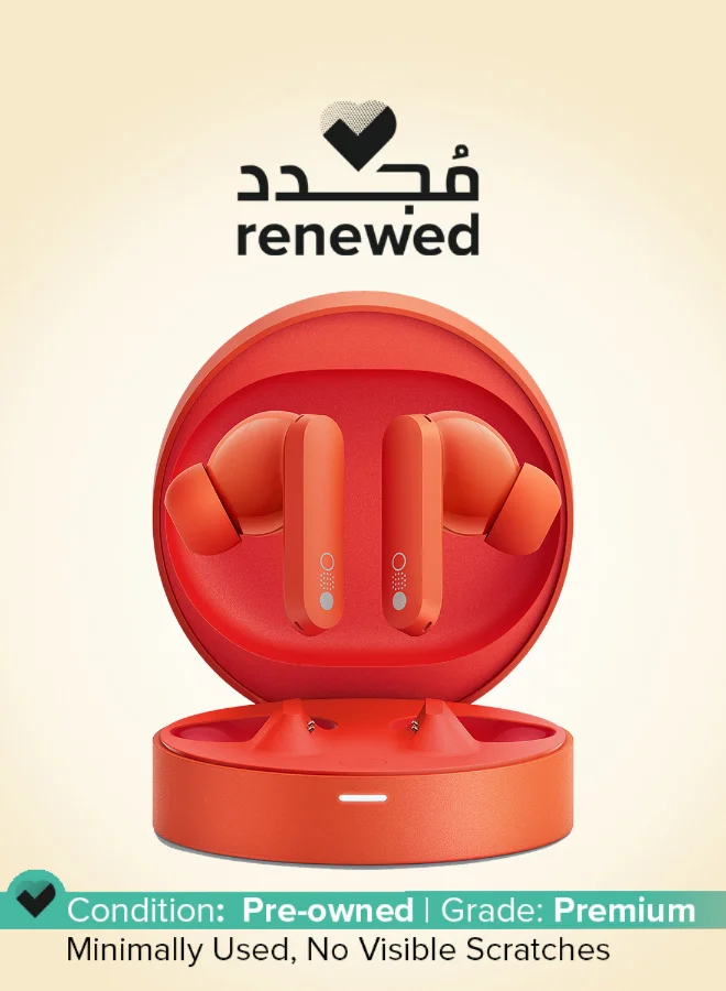 Premium Wireless In-Ear Earphones with Active Noise Cancellation and Ultra Bass Technology (Orange) y9whw