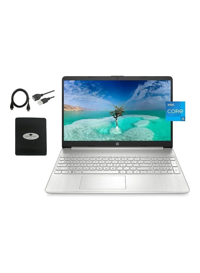 Premium 15.6-Inch Laptop, Intel Core i5, 16GB RAM, 512GB SSD, Windows 11, English/Arabic Keyboard (Silver) r3rlq