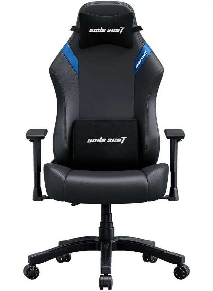 AndaSeat Luna Series Gaming Chair Premium Breathable PVC Leather (Black and Blue, Ergonomic Design) fpu3t