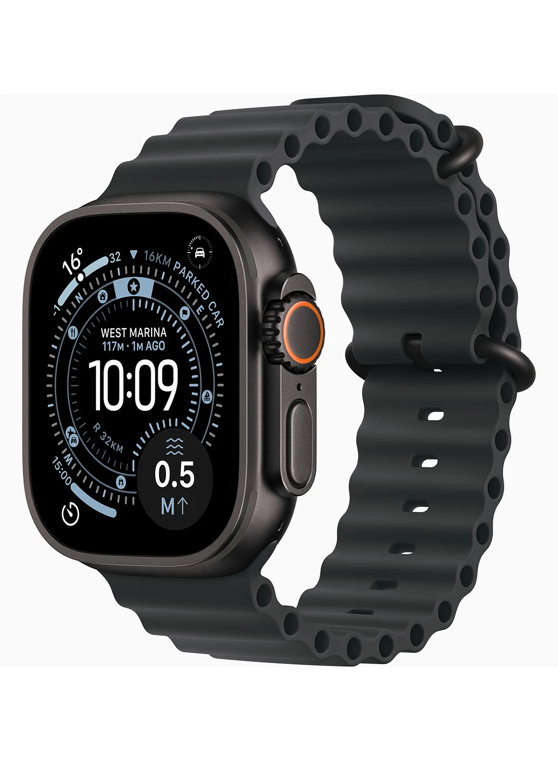 Premium Smart GPS Cellular Watch 49mm Titanium Case with Ocean Band (Black) eu9ll