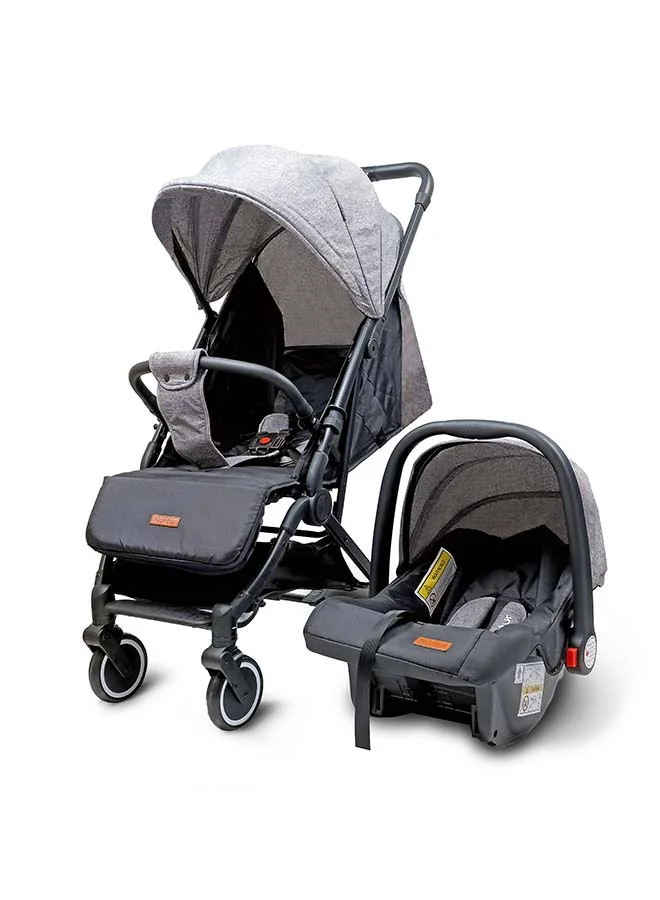 Nurtur Plus Travel System Stroller and Infant Carrier with 5-Point Safety Harness (Grey, 0-36 Months) lfymg