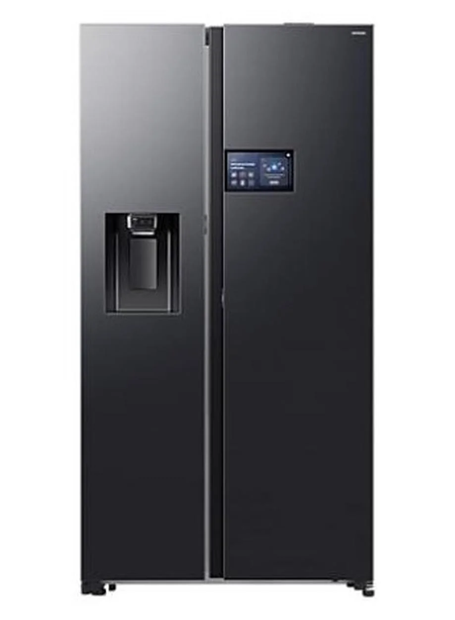 Ultra-HD Side by Side Refrigerator with AI Inverter Compressor and 9-inch LCD Display (Black, 615L) qmikc