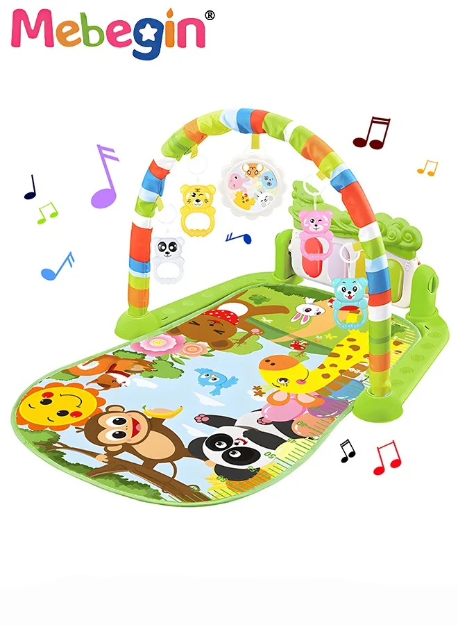 MEBEGIN Baby Piano Gym Play Mat with 5 Sensory Toys and Musical Activity Center for Tummy Time (Multicolor, 80 cm x 60 cm) xnr9f