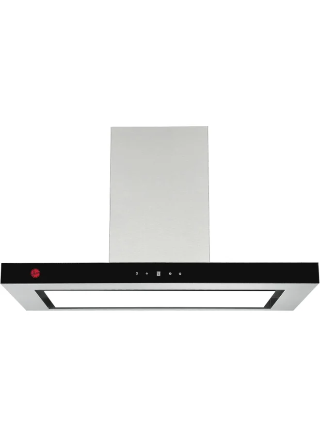 Premium T-Shape Wall Mounted Kitchen Hood (90cm, Stainless Steel & Black Glass) with Gesture Sensor & Touch Control te79b