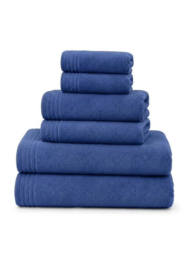 Donetella Microfiber Towel Set (6-Piece) Ultra Soft Highly Absorbent Quick Dry Bathroom Essentials (Set of 6) qwhj1