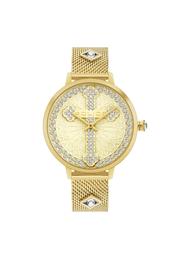Premium Women Socotra Analog Watch Gold Stainless Steel Bracelet (36mm) 1gdcu