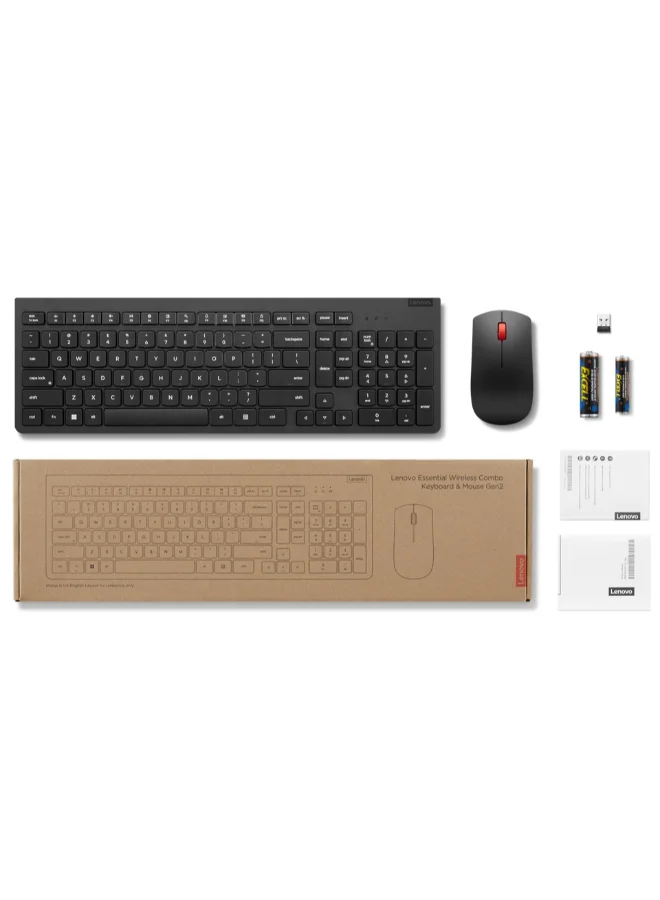 Premium Wireless Keyboard and Mouse Combo Gen2 Ergonomic Desktop Set (Black) zjjyd