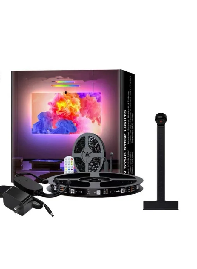 Cool Baby TV Backlight LED Strip with Camera Color Sync, Screen Reactive RGB Ambient Lighting, Smart App Control (For 55¨C65 Inch TV) ppd1x