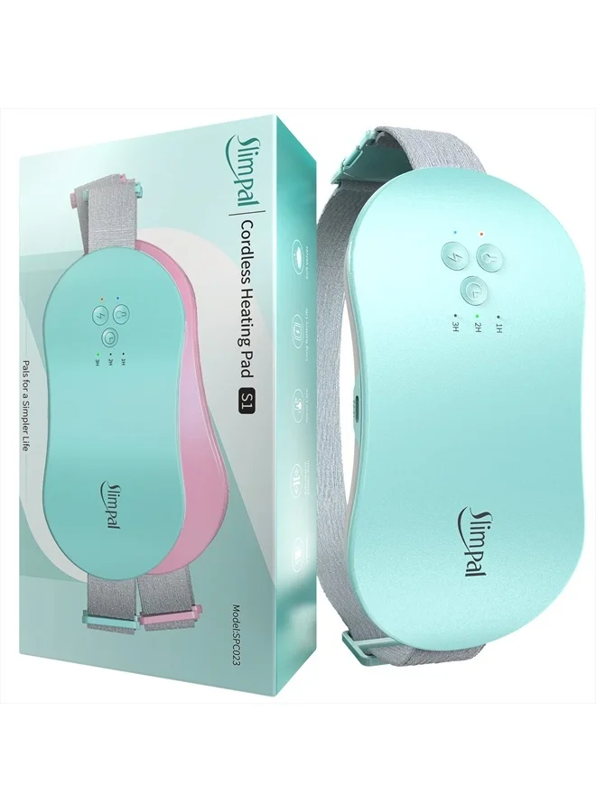 Slimpal Electric Cordless Heating Belt for Menstrual Cramp Relief (Aqua, Adjustable) 1bhol