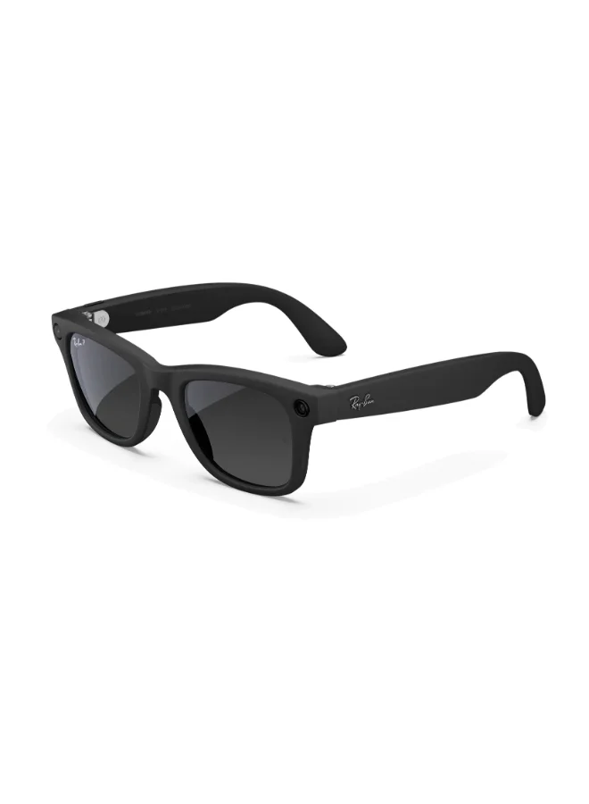 Premium Wayfarer Style Sunglasses Matte Black Frame with Gradient Graphite Lens (Standard Fit) y30ha