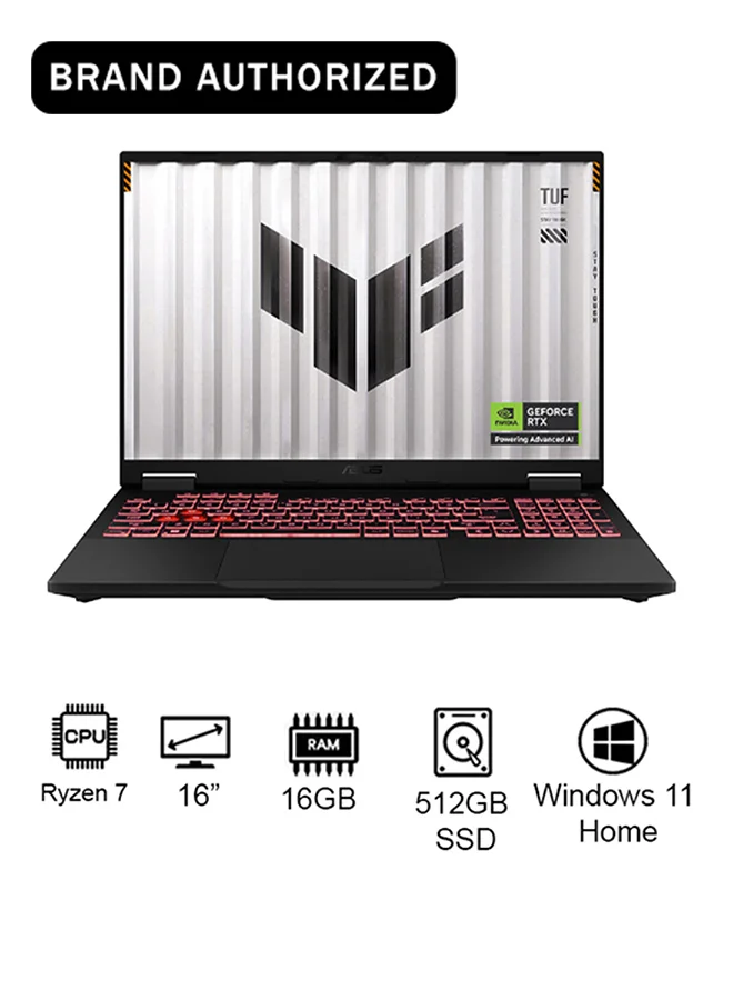 Premium Gaming Laptop 16-Inch FHD+ Display, Octa-Core Processor, 16GB RAM, 512GB SSD, 8GB Dedicated Graphics, Windows 11 Home (Jaeger Gray, 16-Inch) cmpsh