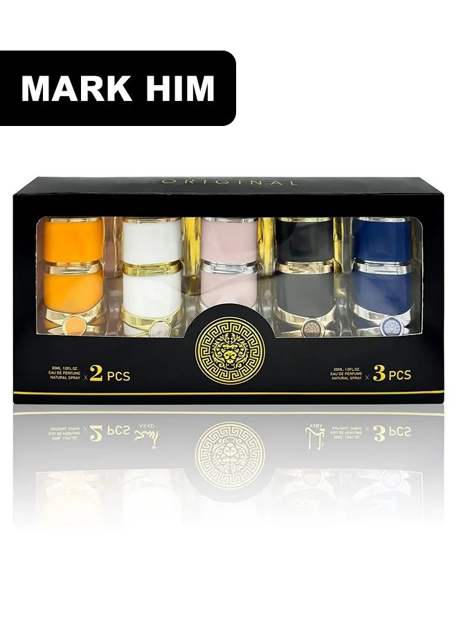 MARK HIM Arabian Unisex Perfume Gift Set (Long-Lasting Arabic Eau de Parfum Variety Pack, 5 x 30 mL) a0xrl