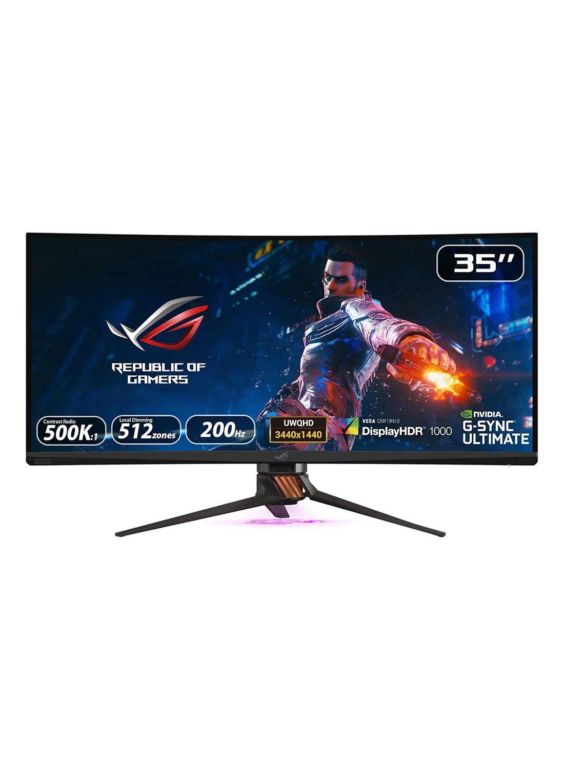 Premium 35-inch Ultra-Wide Curved Gaming Monitor 21:9 HDR Display (3440 x 1440) 200Hz Refresh Rate with Quantum-dot Technology (Black, 35 inch) o9m0n